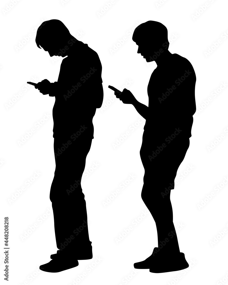 Man with a camera on street. Isolated silhouettes of people on white background Man with a camera on street. Isolated silhouettes of people on white background