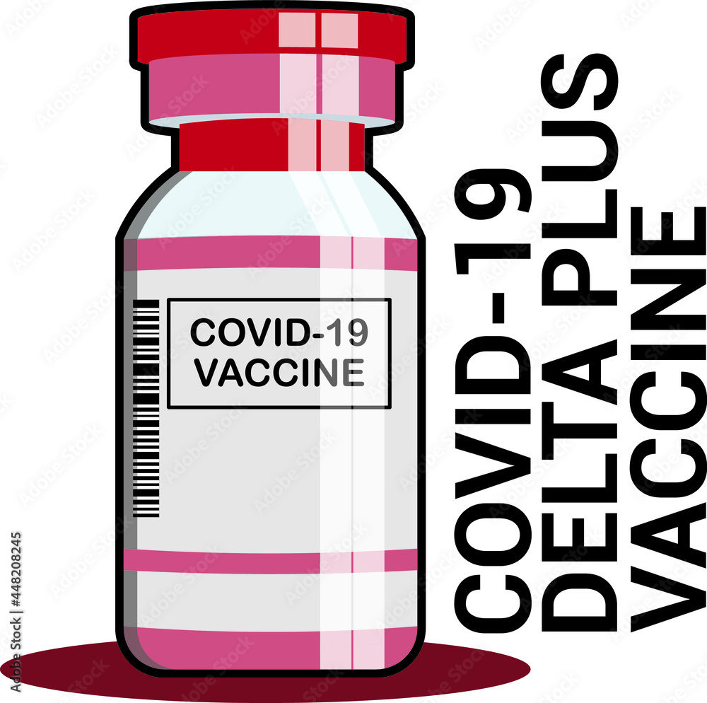 Vector illustration of delta plus covid-19 vaccine