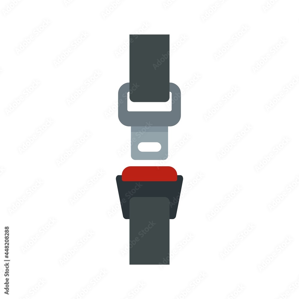 Drive seatbelt icon flat isolated vector Drive seatbelt icon flat isolated vector