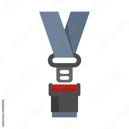 Safe seatbelt icon flat isolated vector