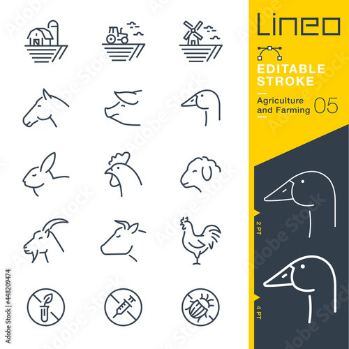 Lineo Editable Stroke - Agriculture and Farming line icons