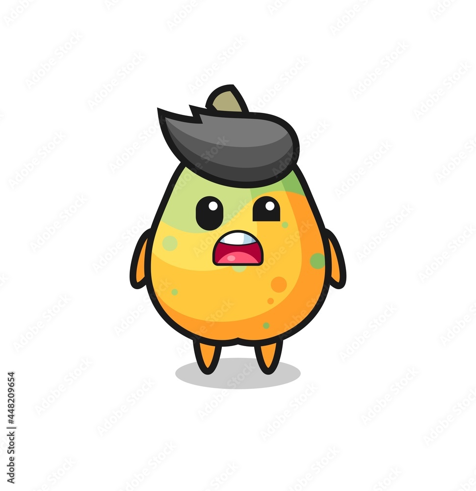 the shocked face of the cute papaya mascot the shocked face of the cute papaya mascot
