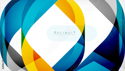 Abstract square shape with overlapping waves, minimal geometric background. Vector Illustration For Wallpaper, Banner, Background, Landing Page