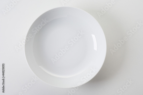 Simple round white serving plate