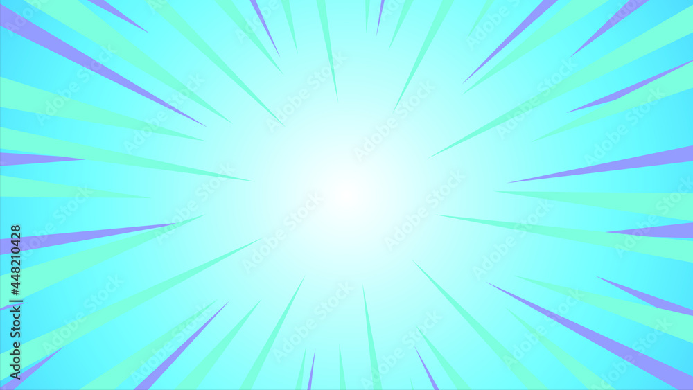Obraz premium blue pop art background retro cartoon explosion rays vector illustration. cartoon explosion