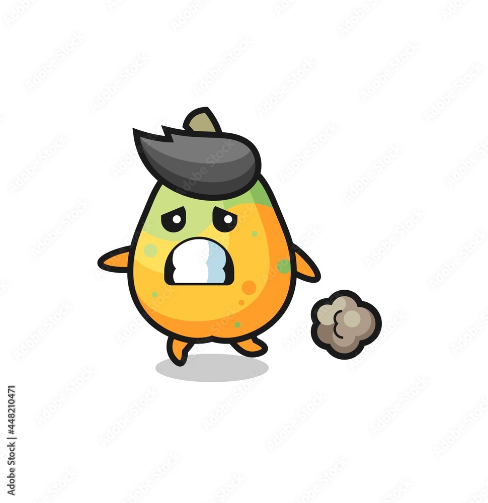 illustration of the papaya running in fear illustration of the papaya running in fear