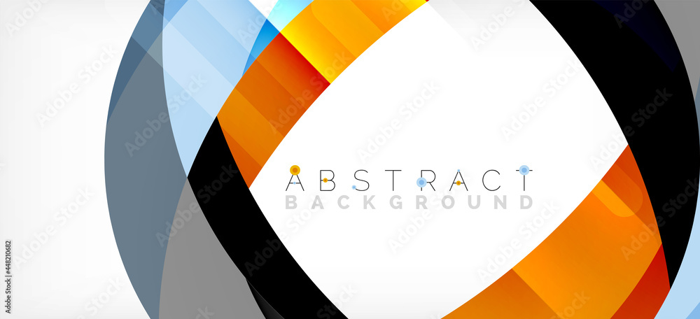 Geometric abstract background. Circle created with overlapping color shapes. Vector Illustration For Wallpaper, Banner, Background, Landing Page Geometric abstract background. Circle created with overlapping color shapes. Vector Illustration For Wallpaper, Banner, Background, Landing Page