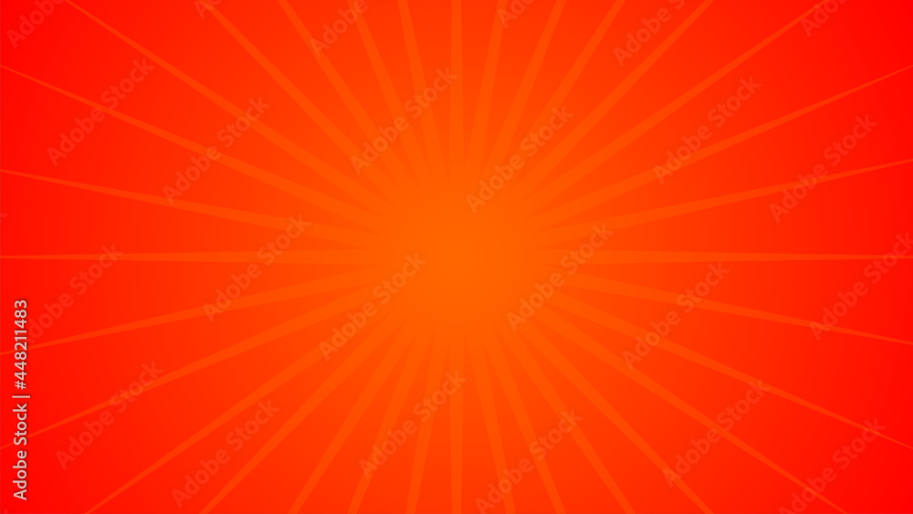 Red yellow pop art background retro cartoon explosion rays vector