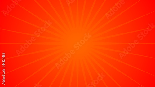 Red yellow pop art background retro cartoon explosion rays vector illustration. cartoon explosion