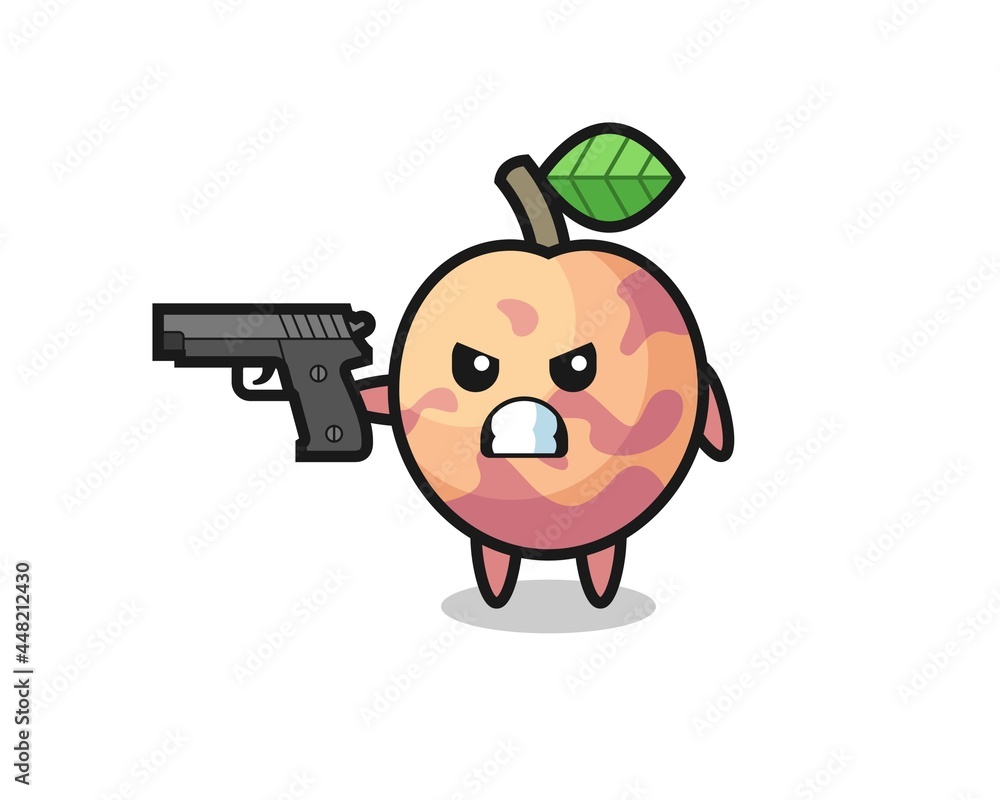 the cute pluot fruit character shoot with a gun the cute pluot fruit character shoot with a gun