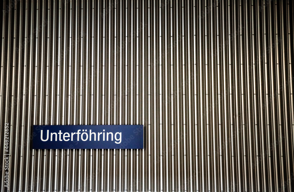 Munich, Germany - MAY 31, 2019: An interior architecture design at the underground train station. Munich, Germany - MAY 31, 2019: An interior architecture design at the underground train station.