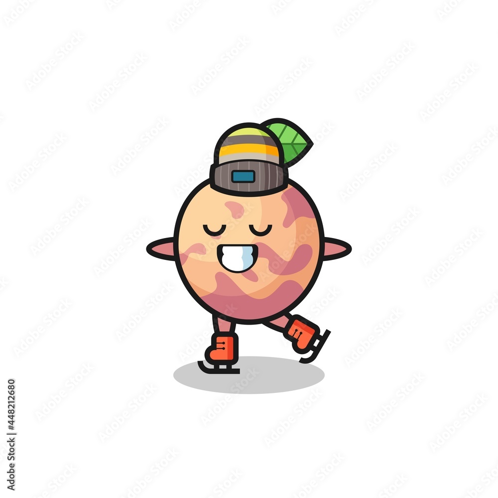 pluot fruit cartoon as an ice skating player doing perform pluot fruit cartoon as an ice skating player doing perform