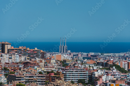 High angle view over Barcelona Spain