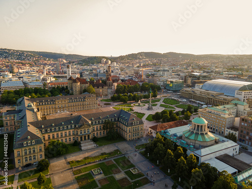 Aerial view on Stuttgart in Germany
