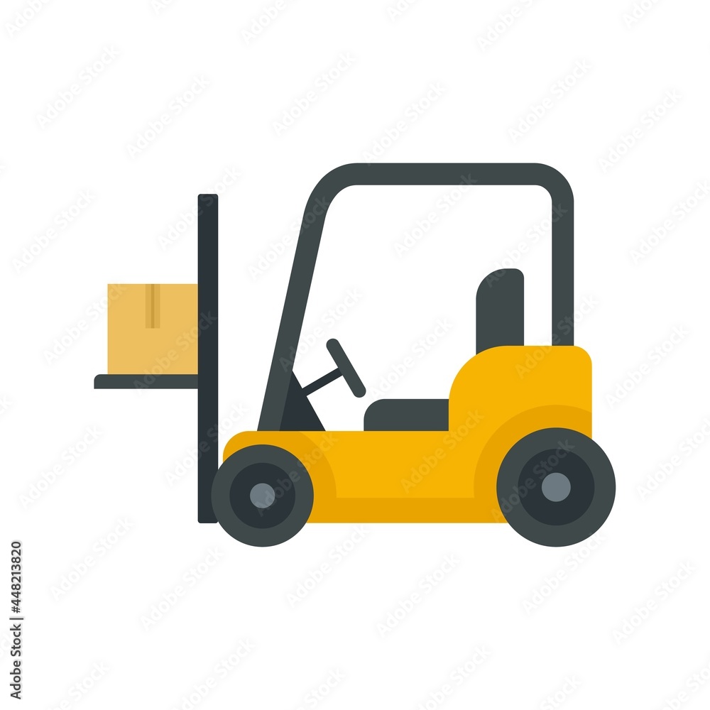 Forklift icon flat isolated vector