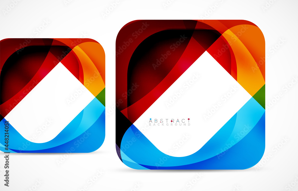 Minimal background. Abstract square shape with round corners created with wavy forms. Vector Illustration For Wallpaper, Banner, Background, Landing Page Minimal background. Abstract square shape with round corners created with wavy forms. Vector Illustration For Wallpaper, Banner, Background, Landing Page