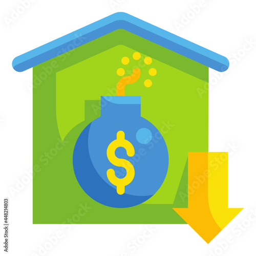 liability flat icon