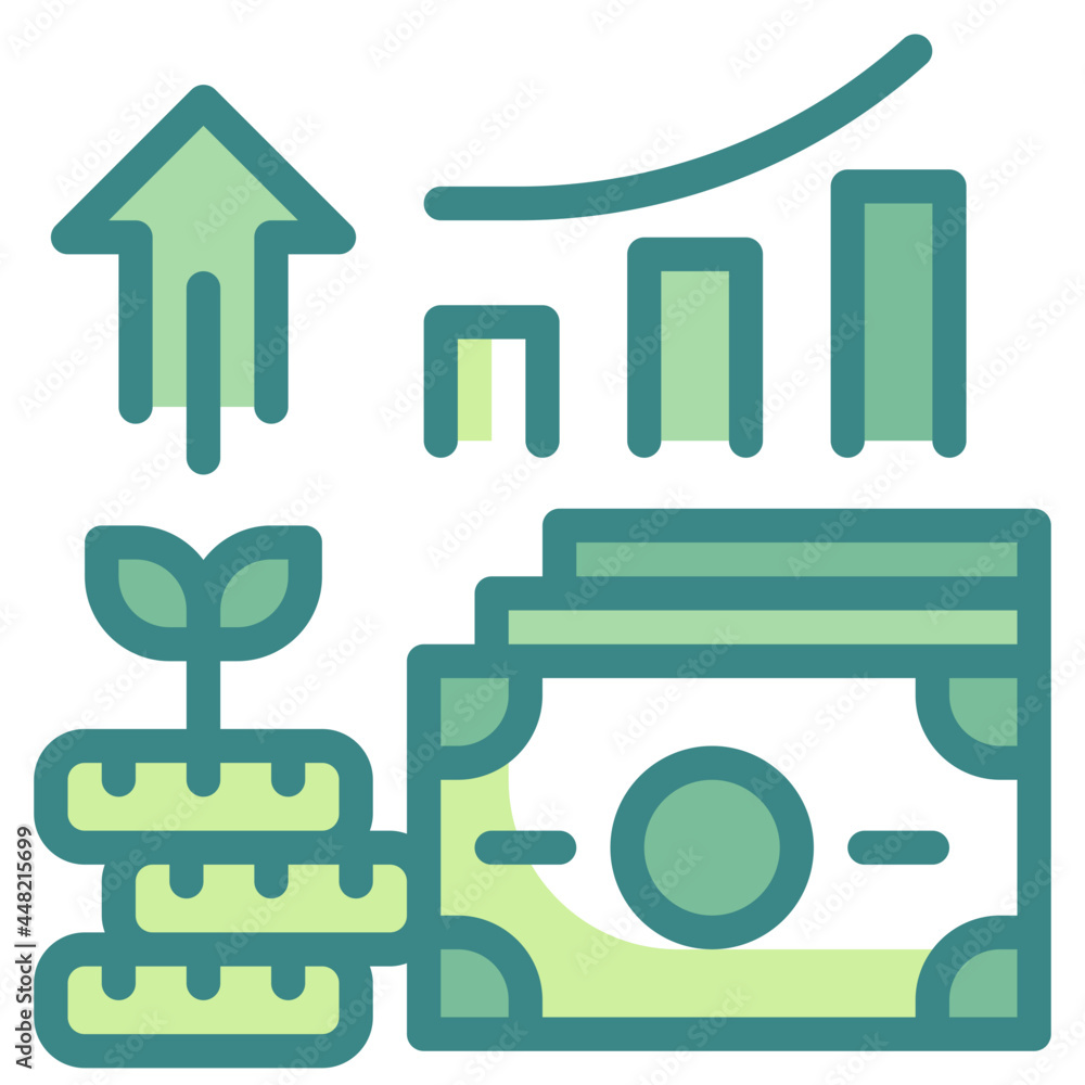 investment blue line icon