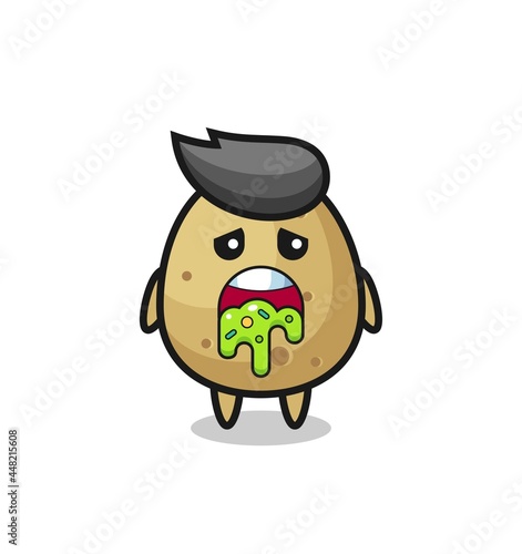 the cute potato character with puke