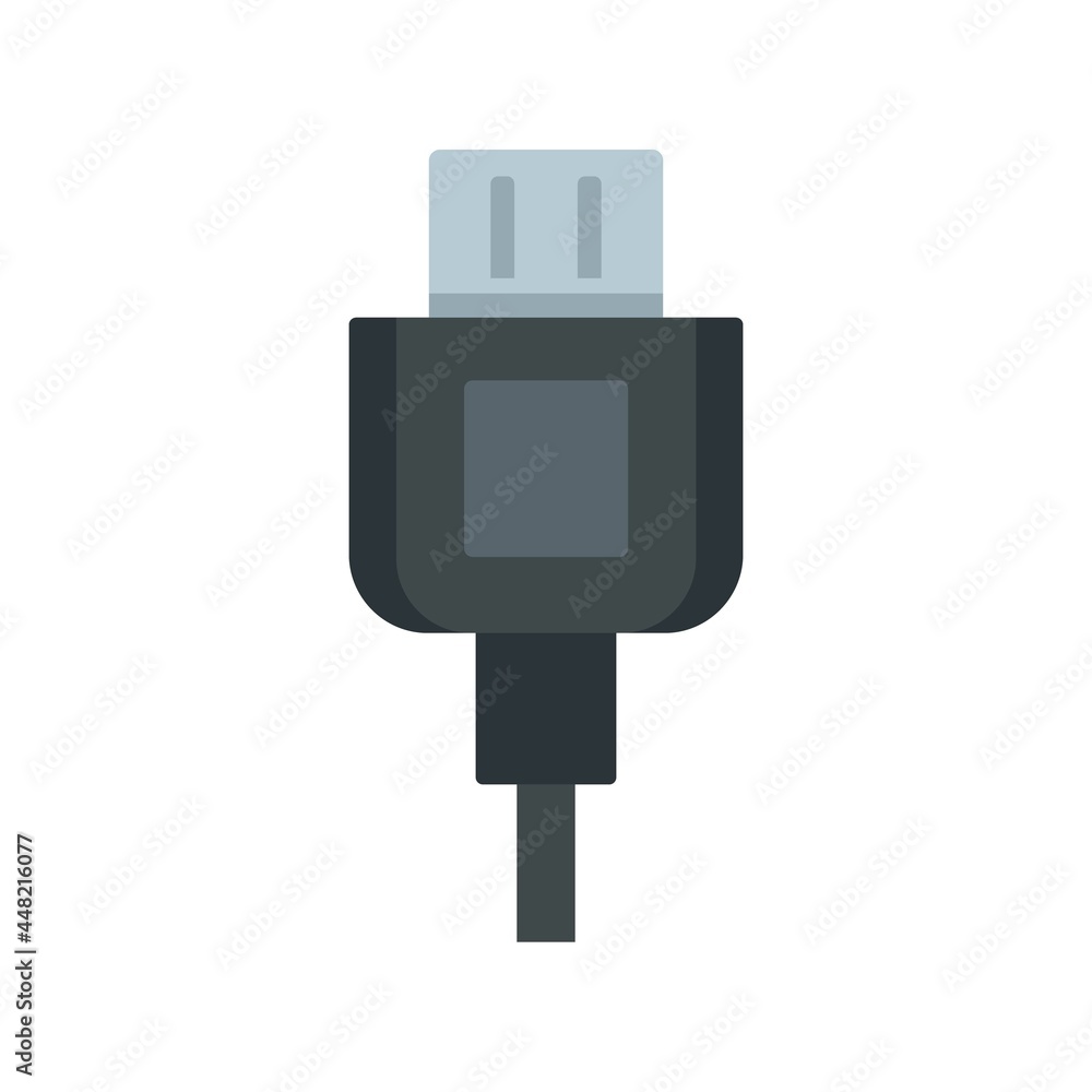 Broken phone cable icon flat isolated vector Broken phone cable icon flat isolated vector
