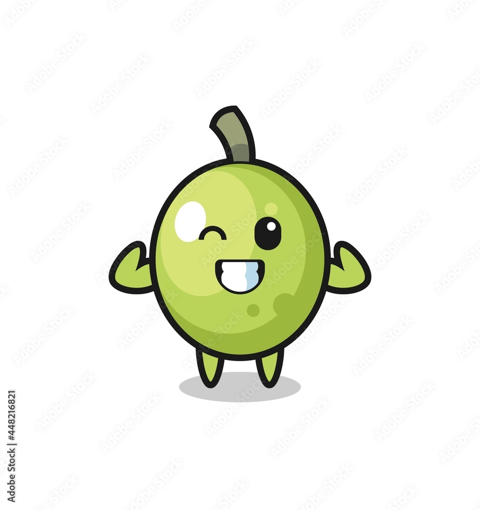 the muscular olive character is posing showing his muscles the muscular olive character is posing showing his muscles