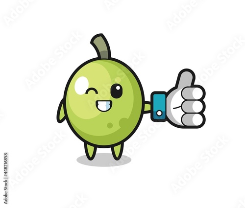 Wallpaper Mural cute olive with social media thumbs up symbol Torontodigital.ca