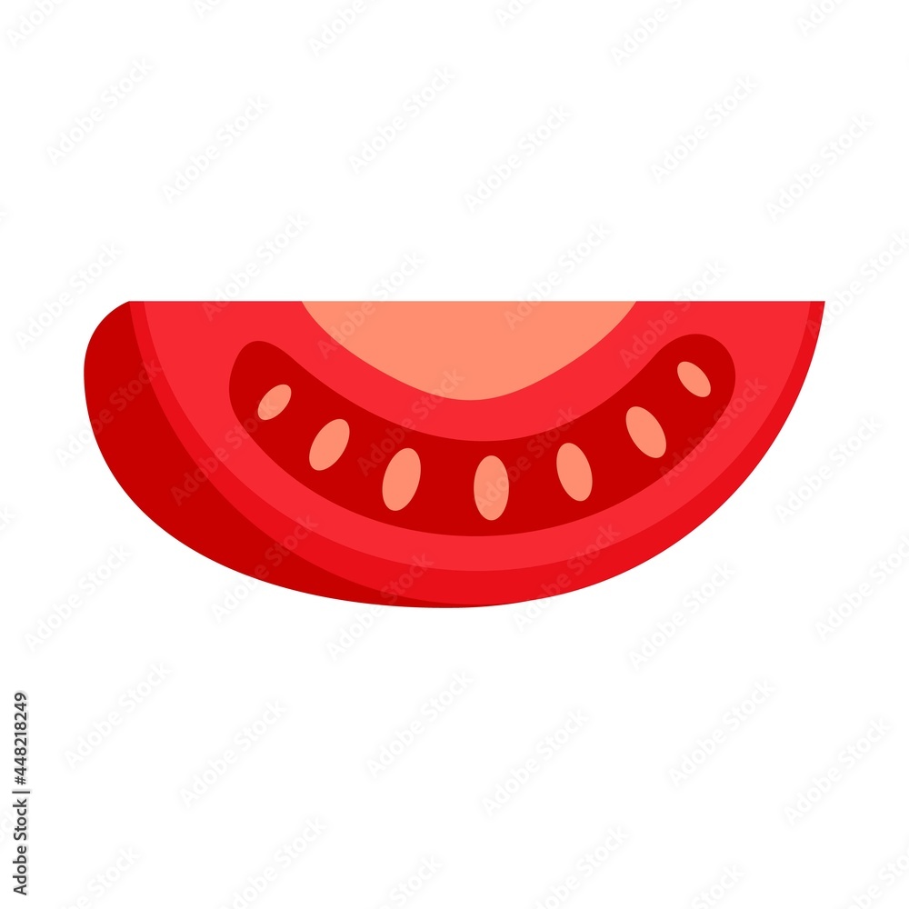 Slice tomato icon flat isolated vector Slice tomato icon flat isolated vector