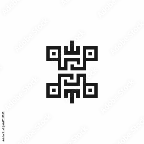 Monogram letter S, QR code style vector logo design. Isolated letter S icon 