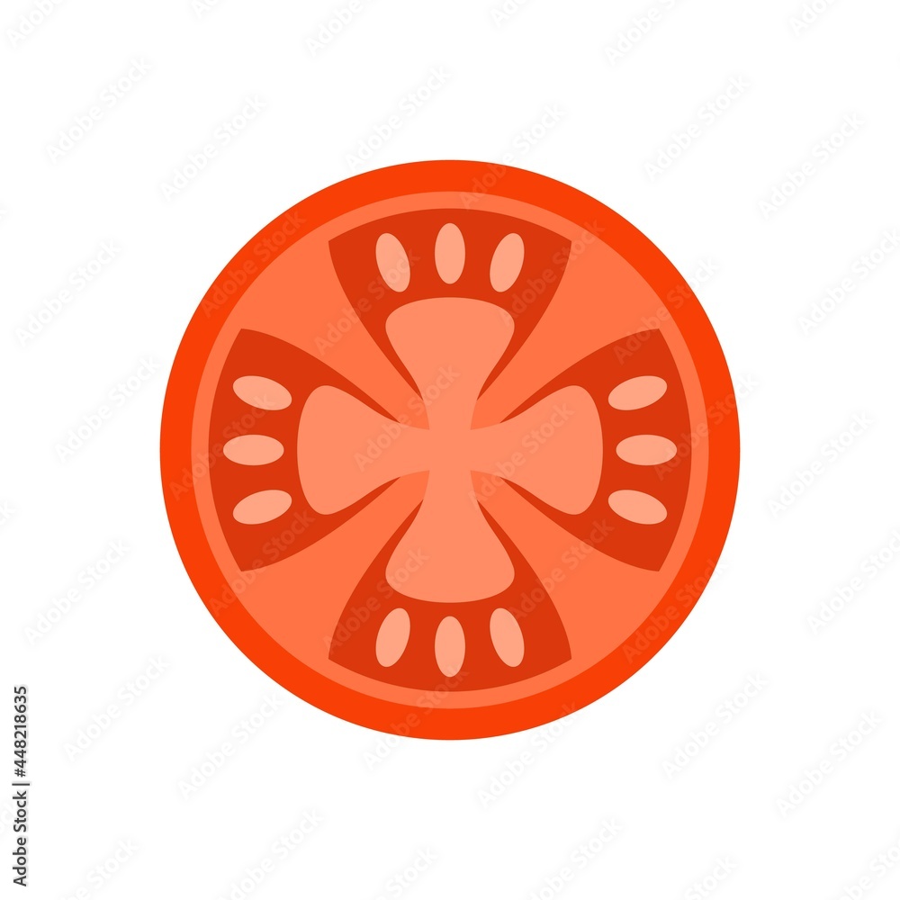 Cutted garden tomato icon flat isolated vector Cutted garden tomato icon flat isolated vector