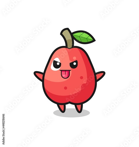 naughty water apple character in mocking pose