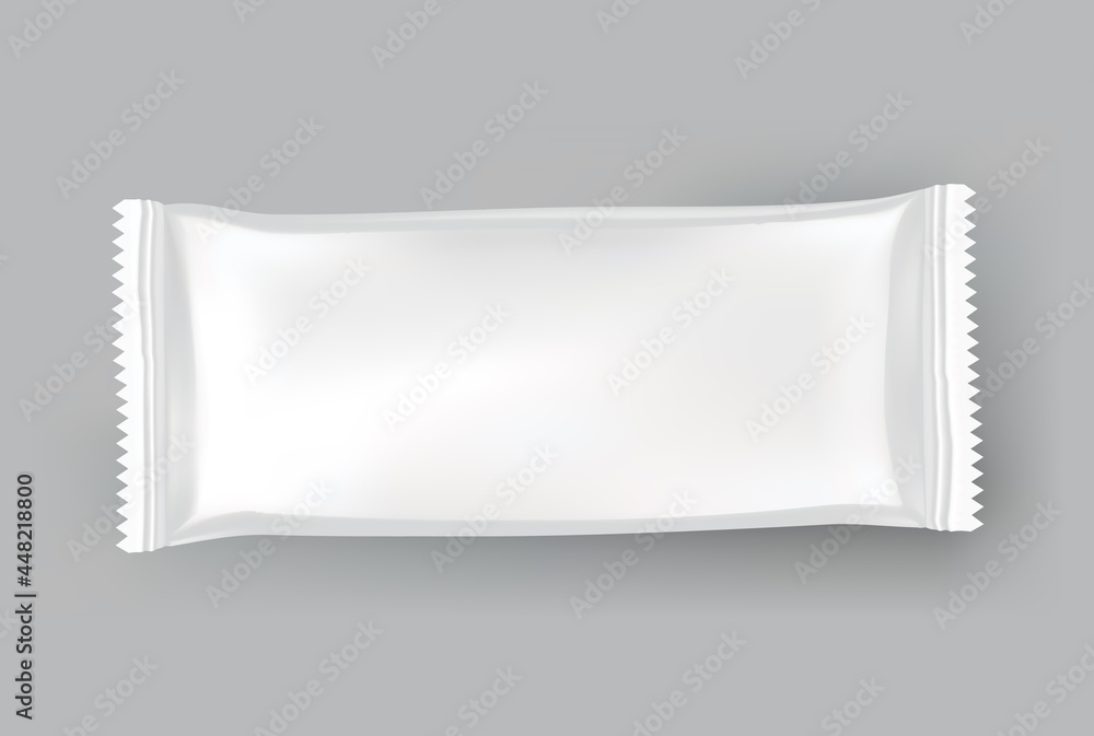Packaging mockup or pouch template. Realistic glossy blank of doy pack, chip snacks, candy pack or cosmetic product package. Plastic pack template ready for branding Packaging mockup or pouch template. Realistic glossy blank of doy pack, chip snacks, candy pack or cosmetic product package. Plastic pack template ready for branding