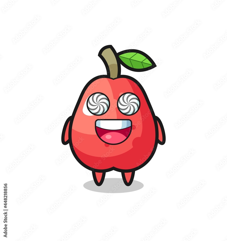 cute water apple character with hypnotized eyes cute water apple character with hypnotized eyes