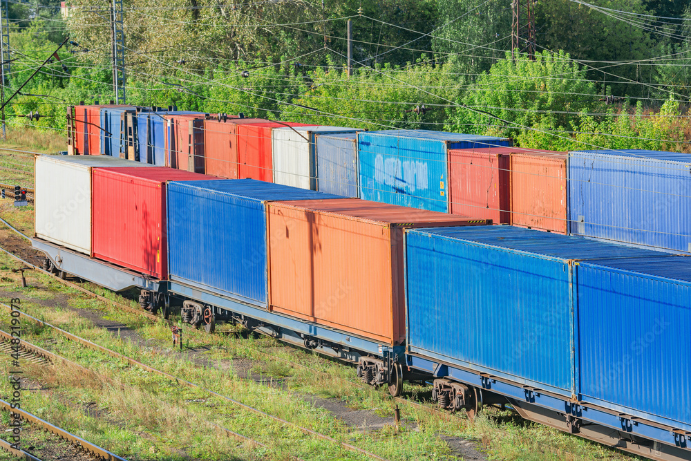 View of the railway container terminal. View of the railway container terminal.