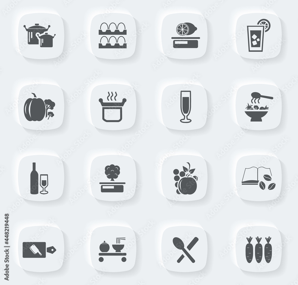 Food and kitchen icons set Food and kitchen icons set