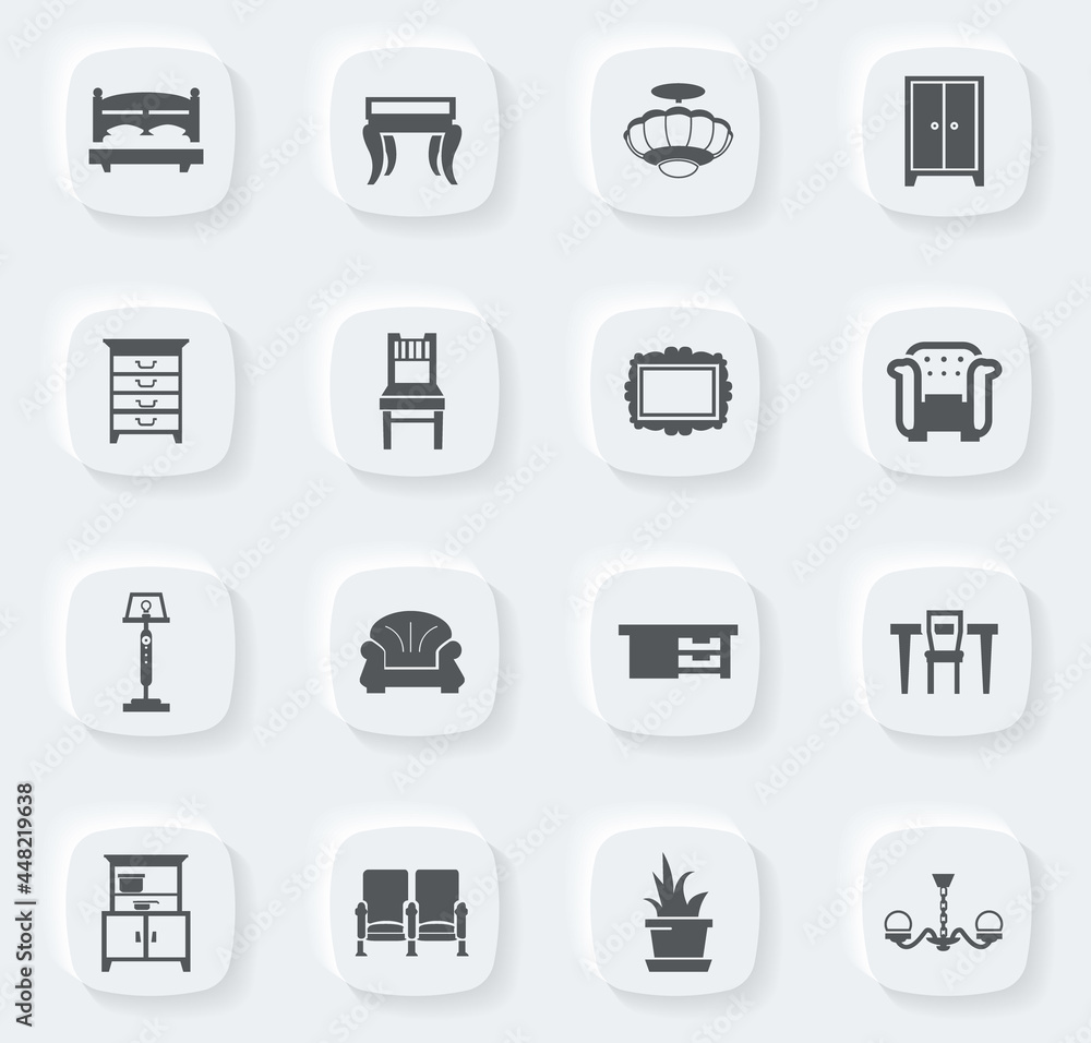 Furniture icons set Furniture icons set