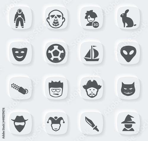 Genres of cinema icons set