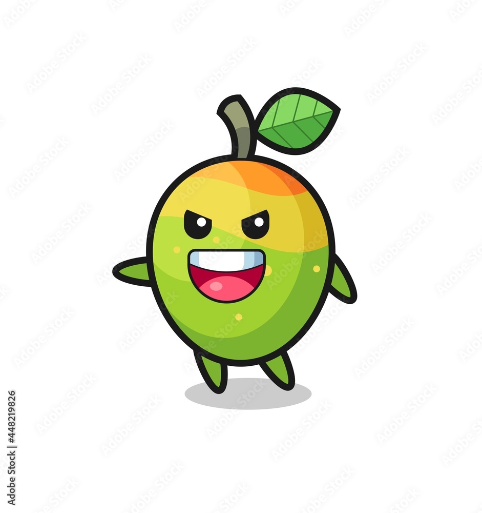 mango cartoon with very excited pose mango cartoon with very excited pose