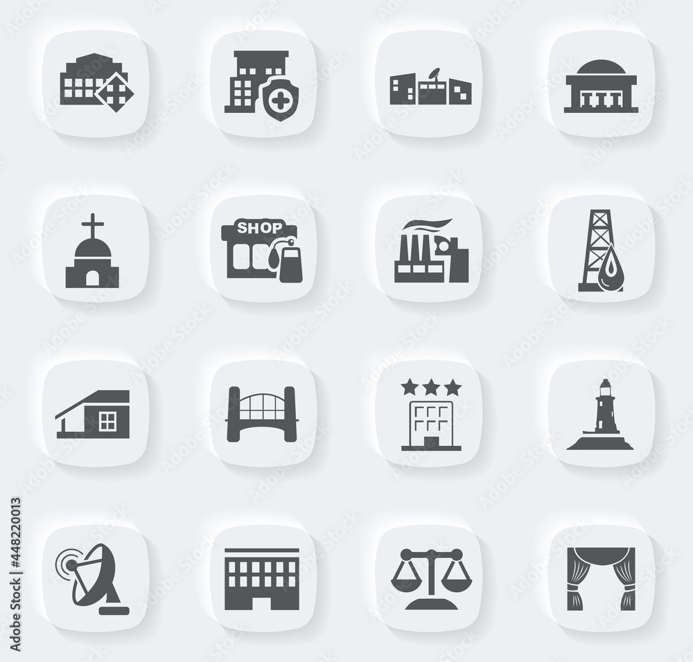Infrastucture of the city icons set Infrastucture of the city icons set