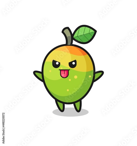 naughty mango character in mocking pose