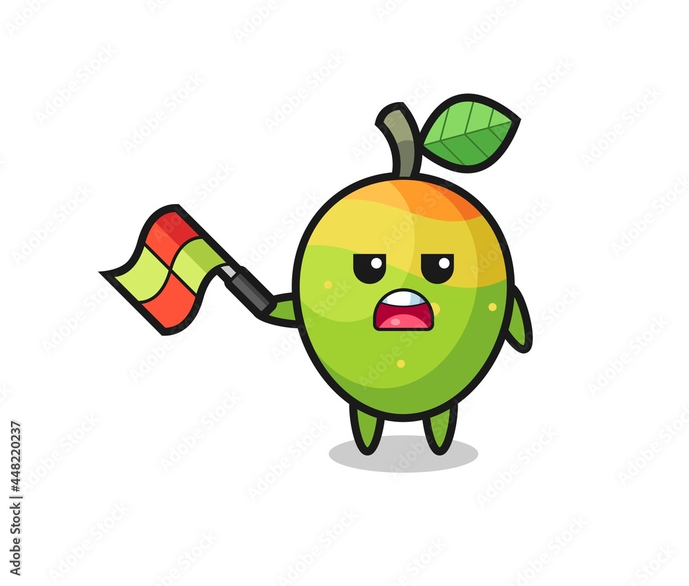 mango cartoon as the line judge hold the flag up at a 45 degree angle mango cartoon as the line judge hold the flag up at a 45 degree angle