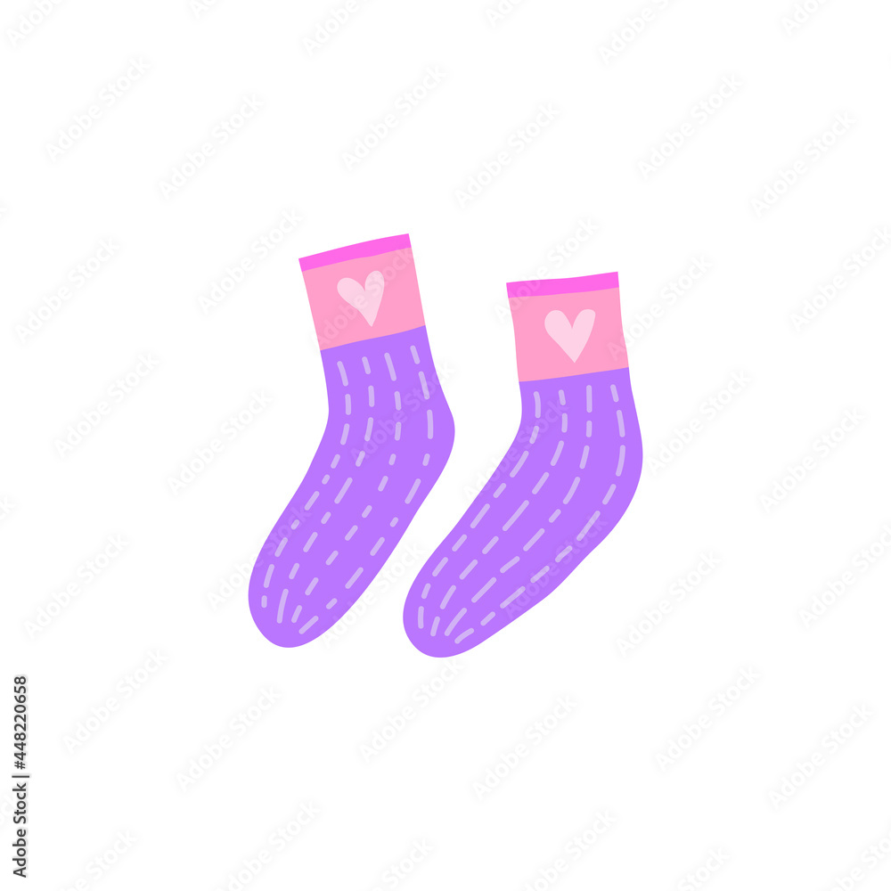 Doodle socks with hearts. Doodle socks with hearts.