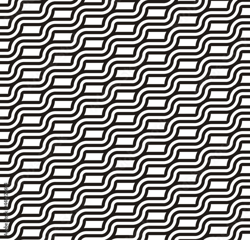 Seamless pattern arrangement of curved lines