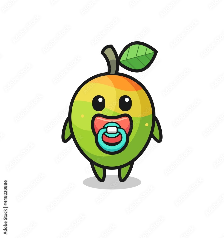 Obraz premium baby mango cartoon character with pacifier