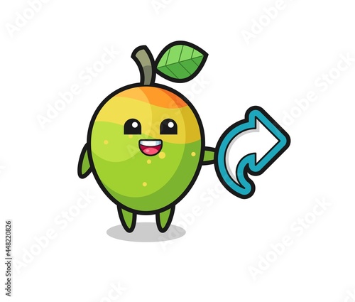Wallpaper Mural cute mango hold social media share symbol Torontodigital.ca