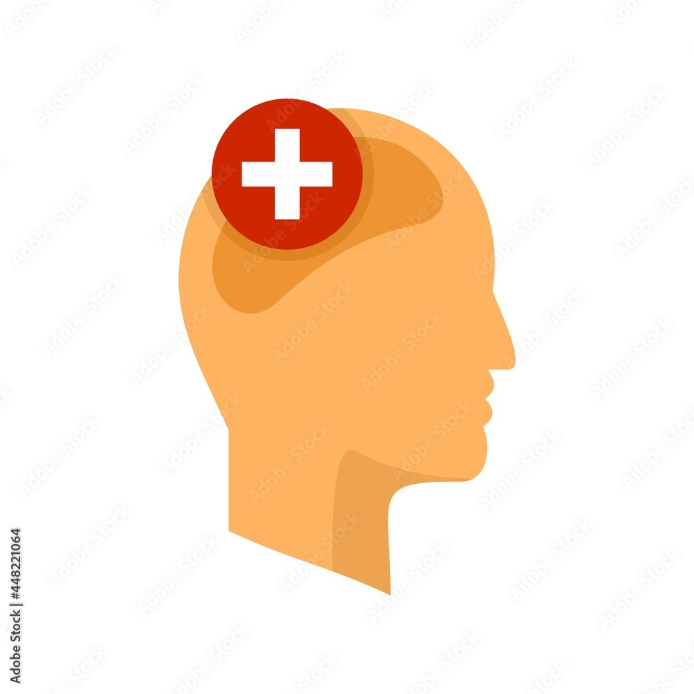 Mental disorder icon flat isolated vector Mental disorder icon flat isolated vector