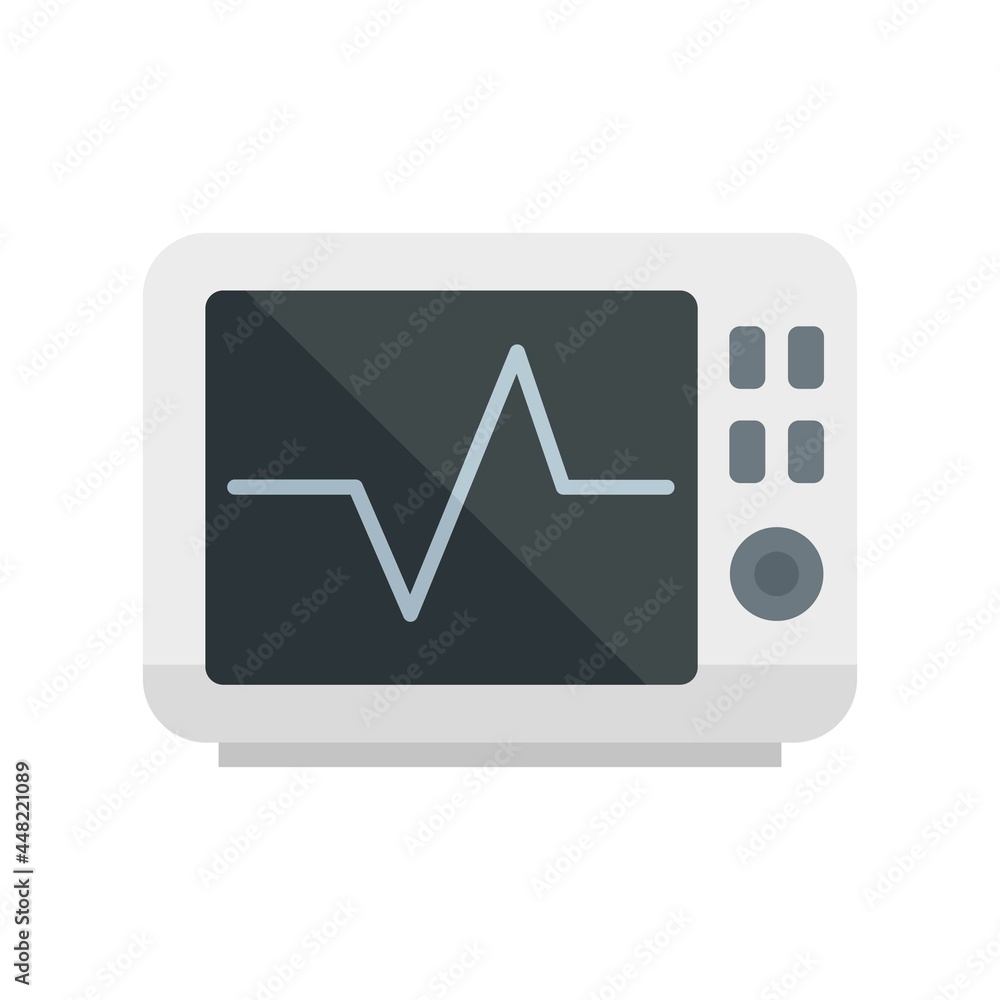 Heart rate monitor icon flat isolated vector