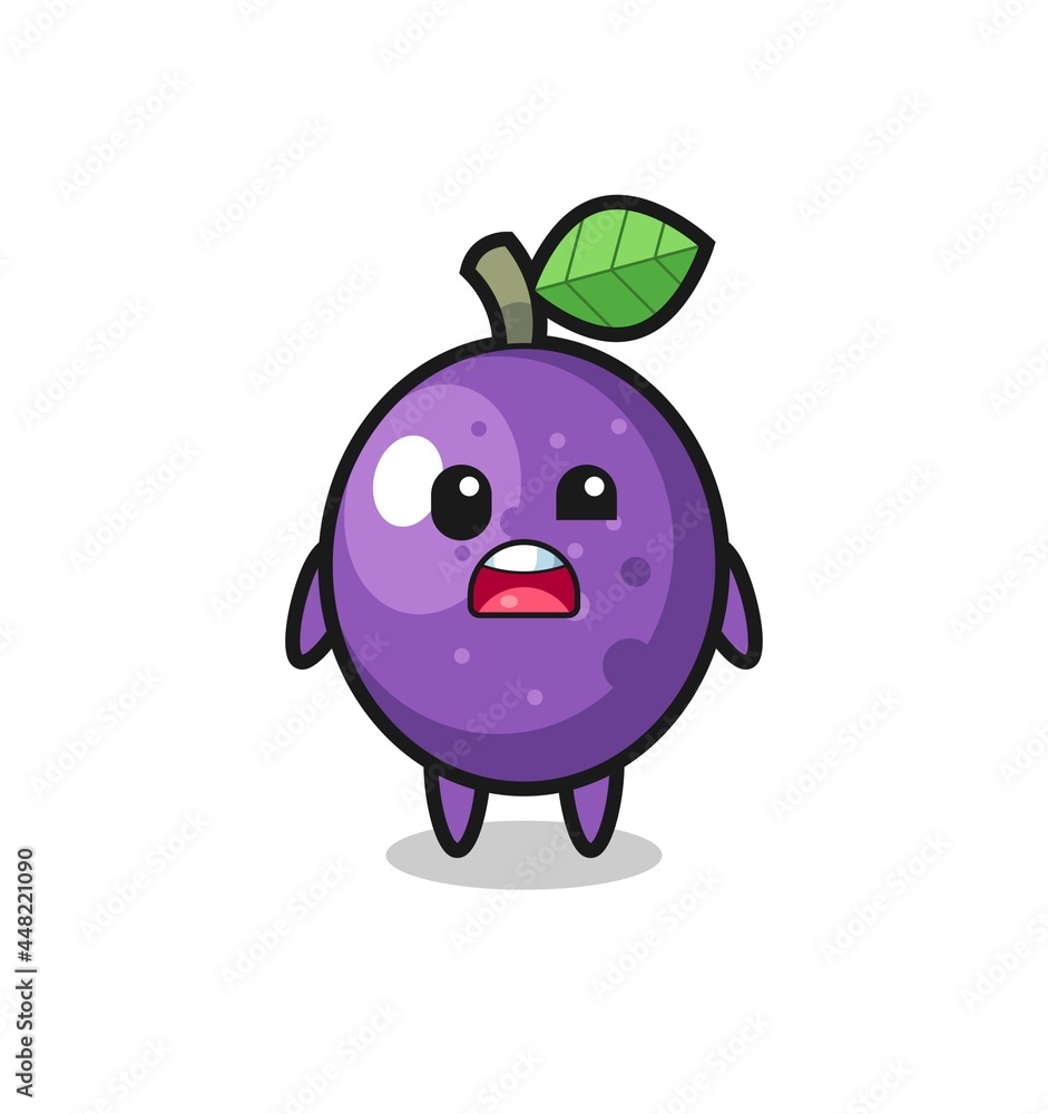 Obraz premium the shocked face of the cute passion fruit mascot