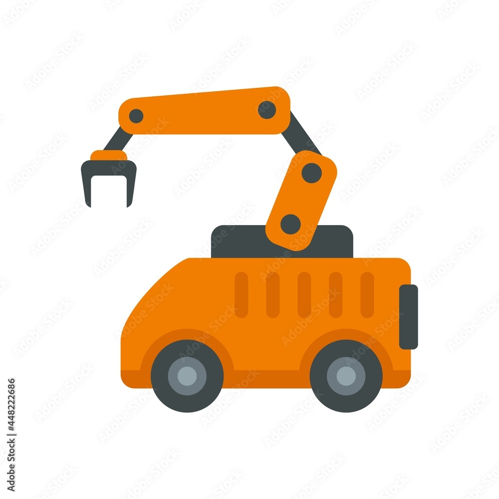 Naklejka premium Machine arm robot icon flat isolated vector
