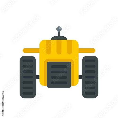 Autonomous farm machine icon flat isolated vector