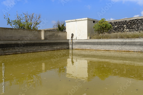 water pond for irrigation.  agriculture industry photo